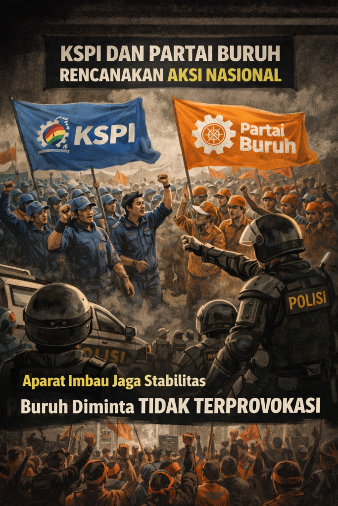 KSPI dan Partai Buruh Rencanakan Aksi Nasional, Aparat Imbau Jaga Stabilitas dan Buruh Diminta Tidak Terprovokasi image