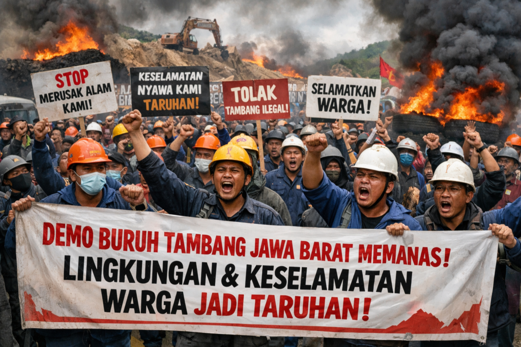 Demo Buruh Tambang Jawa Barat Memanas, Lingkungan dan Keselamatan Warga Jadi Taruhan image
